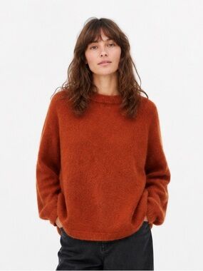 H&M EDITION oversized mohair blend orange sweater size large